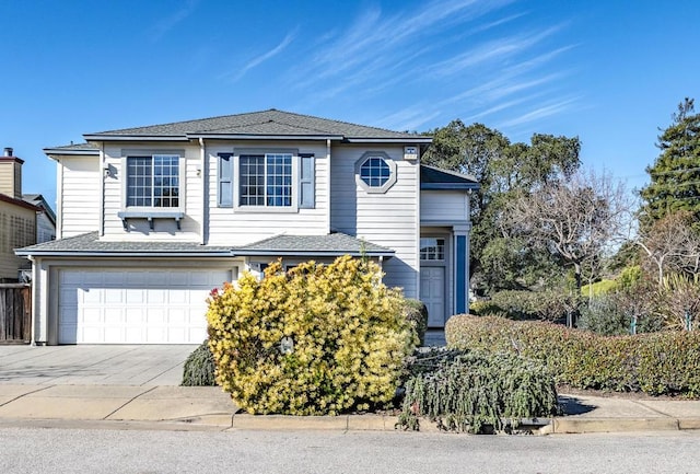 view of property featuring a garage