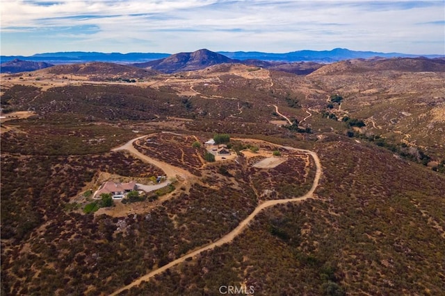 drone / aerial view with a mountain view