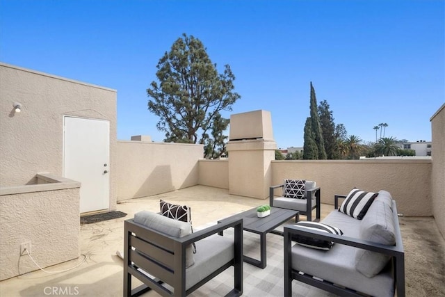 view of patio with outdoor lounge area