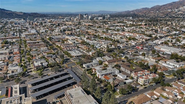 bird's eye view with a mountain view