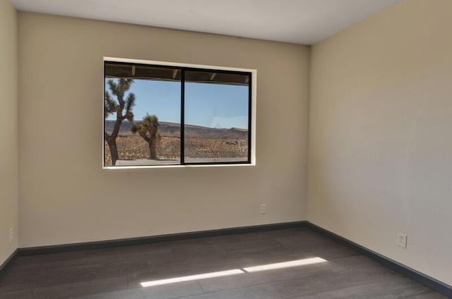 empty room featuring dark wood-type flooring