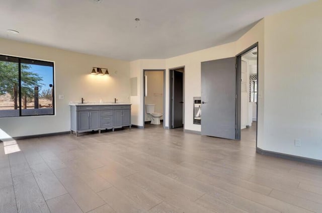 empty room with light wood-type flooring