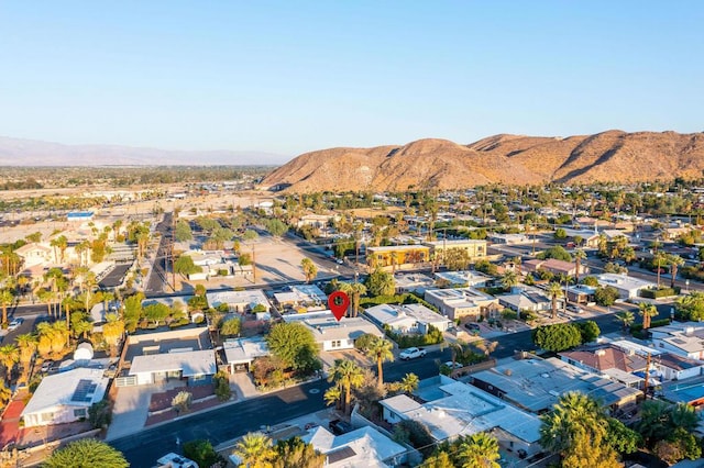 bird's eye view with a mountain view