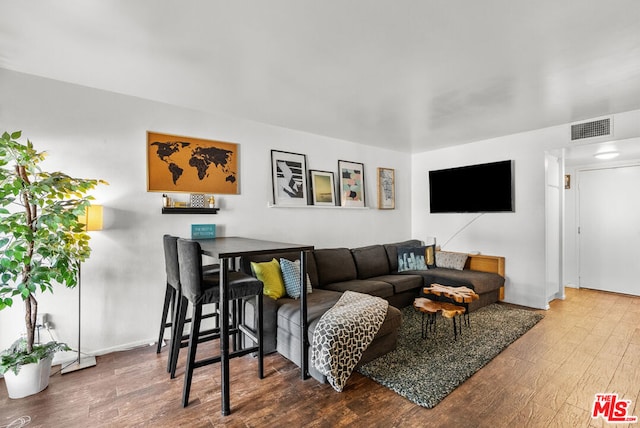 living room featuring wood-type flooring