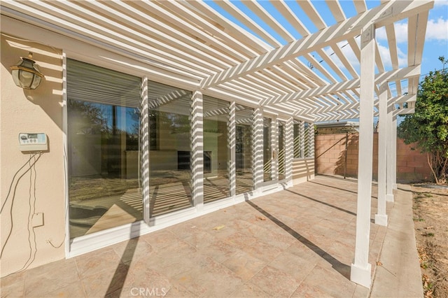 view of patio / terrace featuring a pergola