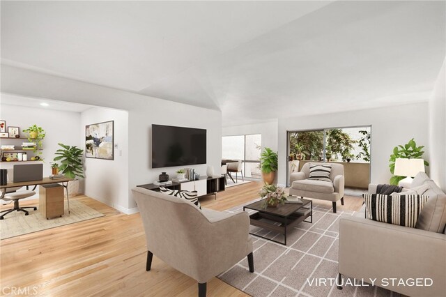 living room featuring hardwood / wood-style flooring