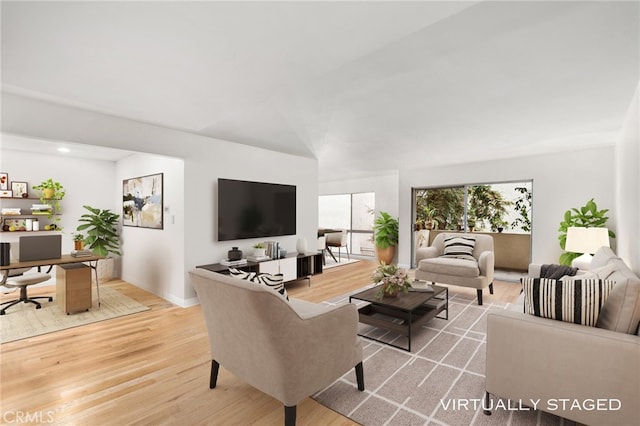 living room featuring hardwood / wood-style flooring