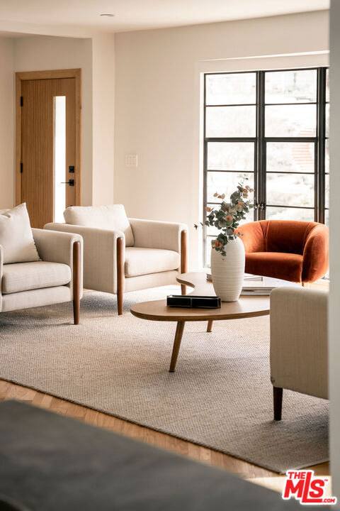 living room with wood-type flooring