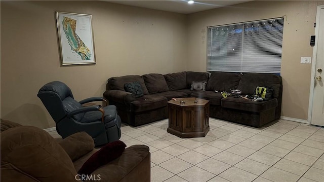 view of tiled living room