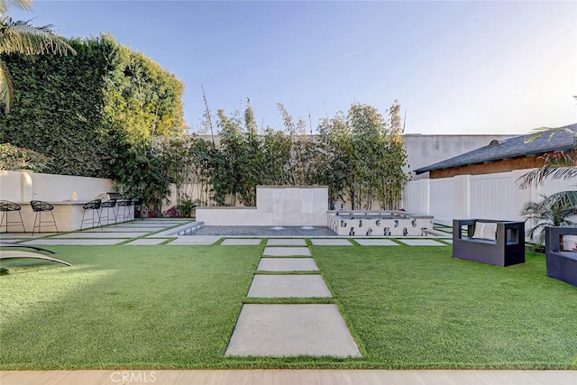 view of yard with a patio area