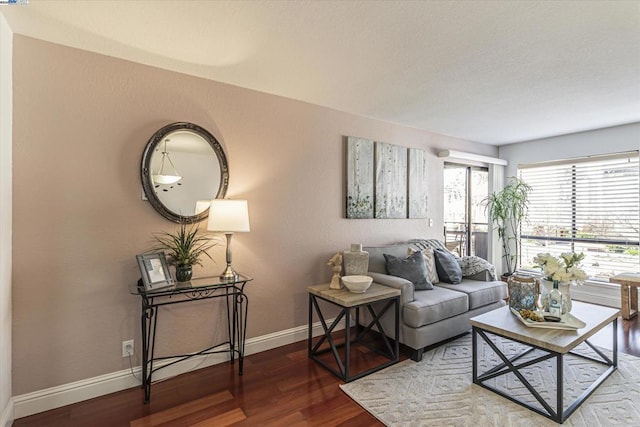 living room featuring hardwood / wood-style floors