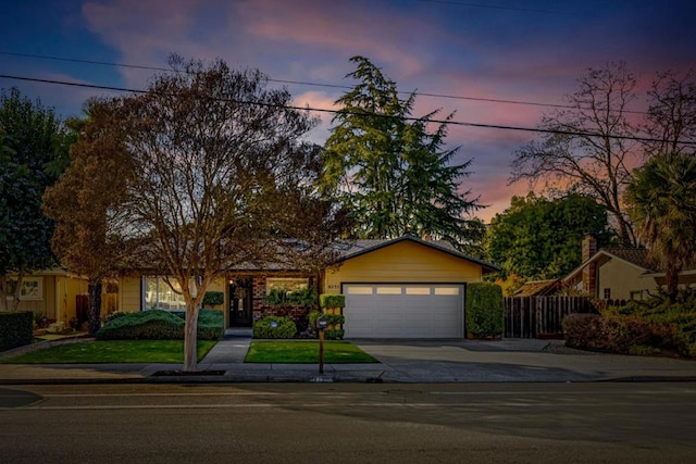 view of front of property featuring a garage