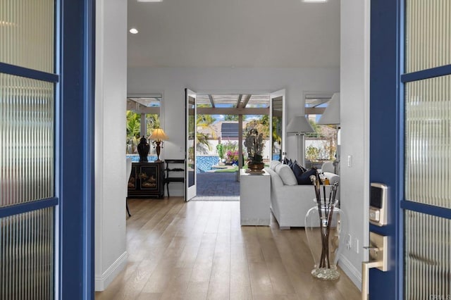 foyer featuring hardwood / wood-style flooring