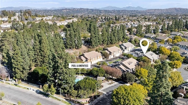 bird's eye view featuring a mountain view