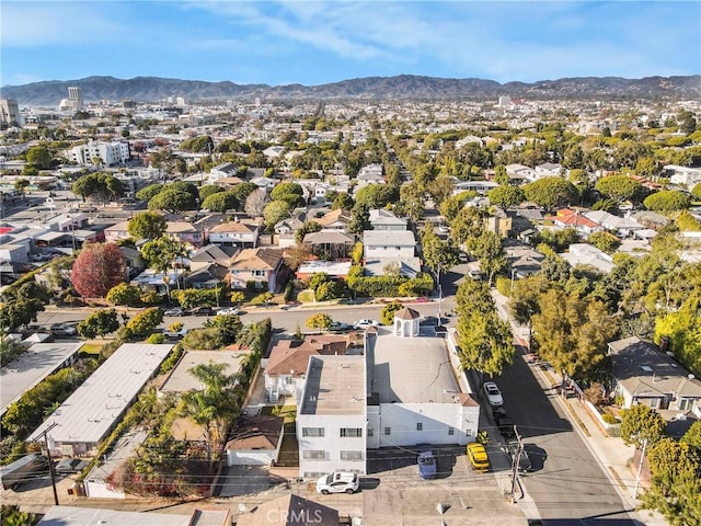 aerial view with a mountain view