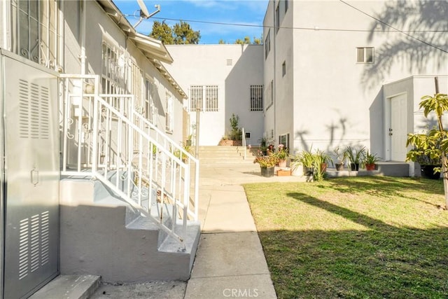 exterior space with a lawn