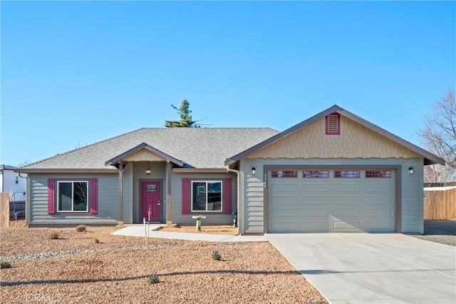 ranch-style home with a garage