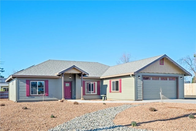 ranch-style home with a garage