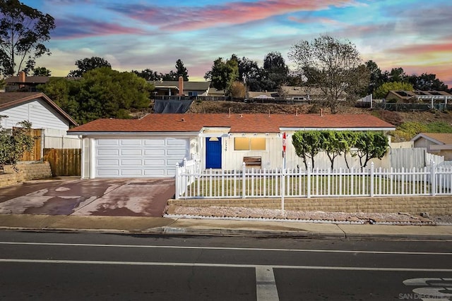 view of front facade with a garage