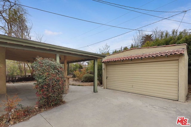 view of garage