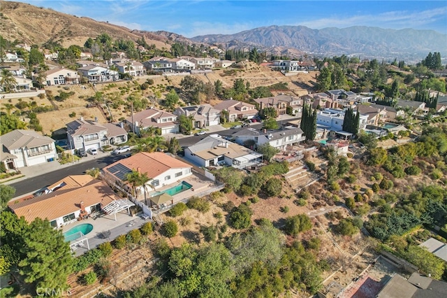 drone / aerial view with a mountain view