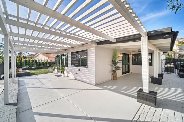 view of patio / terrace featuring a pergola