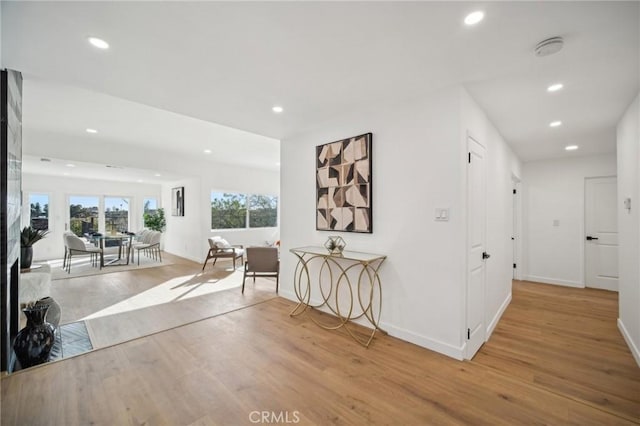 hallway featuring light hardwood / wood-style flooring