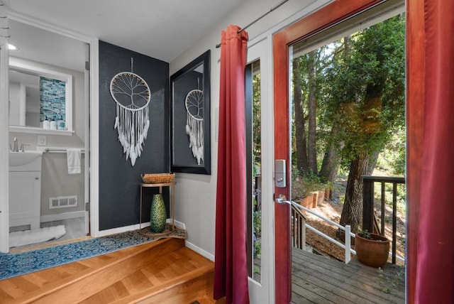 doorway featuring sink