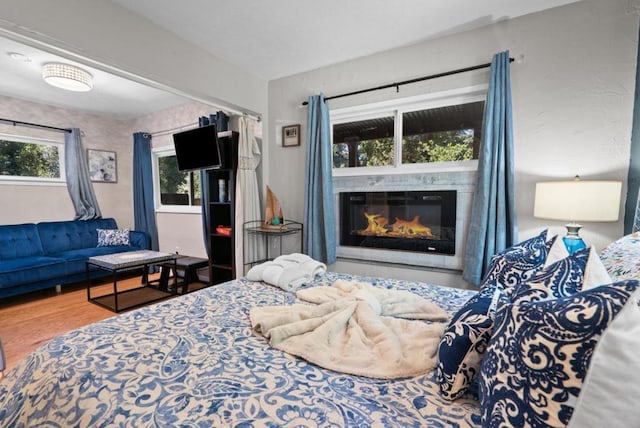 bedroom with wood-type flooring