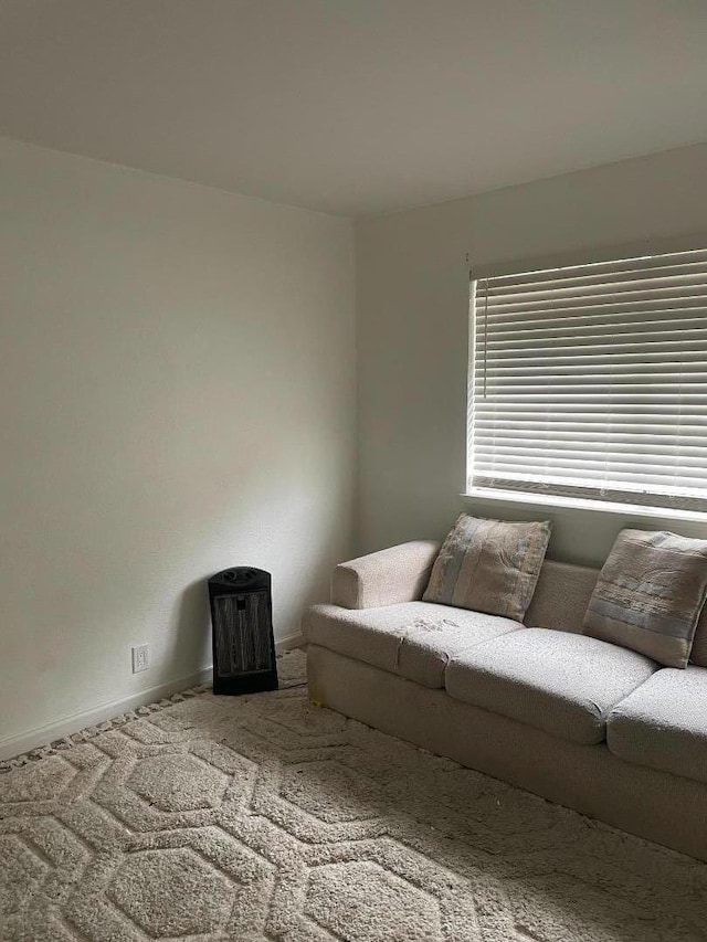 unfurnished living room with carpet flooring