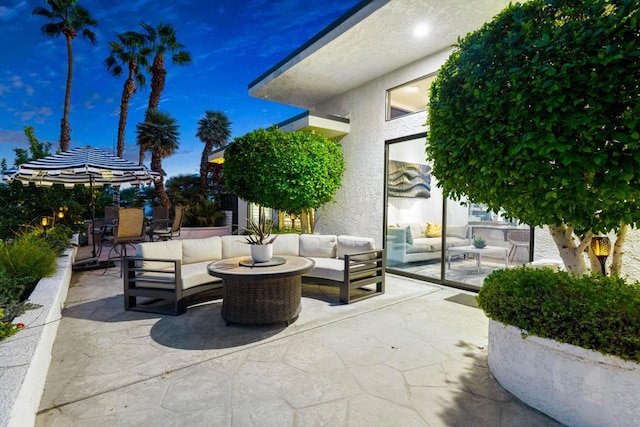 view of patio / terrace featuring an outdoor living space