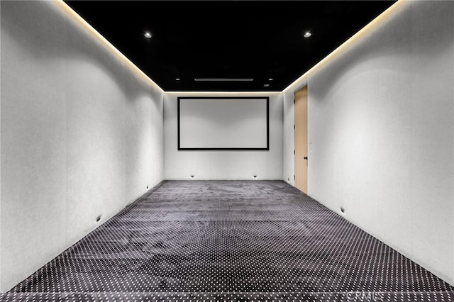 home theater room with carpet