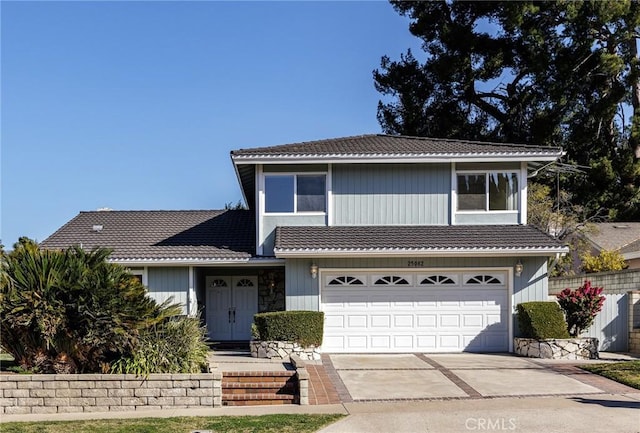 view of property with a garage