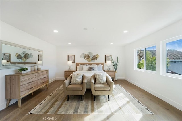 bedroom featuring wood-type flooring