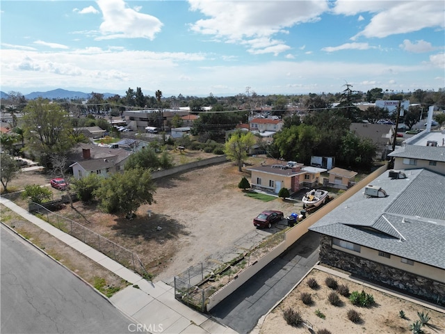 aerial view with a mountain view