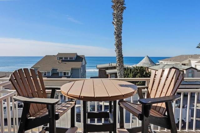 balcony with a water view