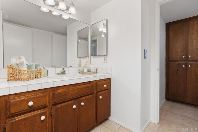 bathroom featuring vanity and tile patterned floors