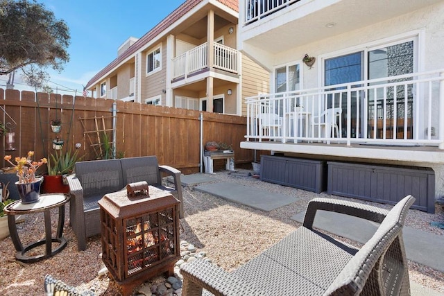 view of patio with an outdoor hangout area