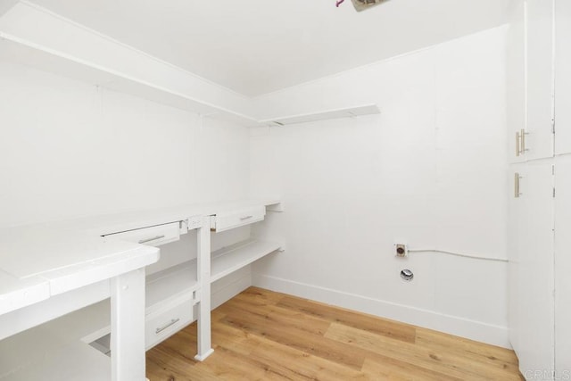 washroom with light hardwood / wood-style floors