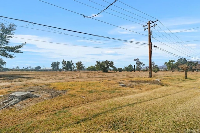 view of yard with a rural view