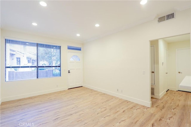 entrance foyer with light wood-type flooring