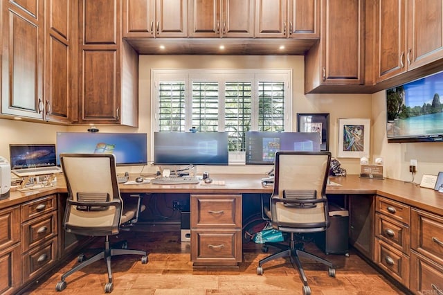 office space with built in desk