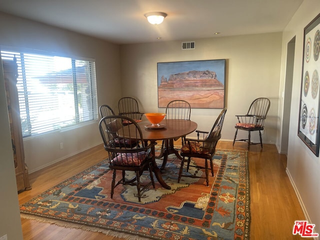 dining room with hardwood / wood-style floors