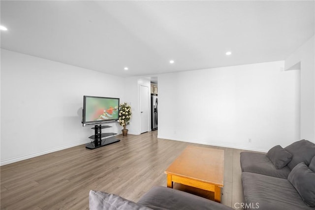 living room featuring light hardwood / wood-style flooring