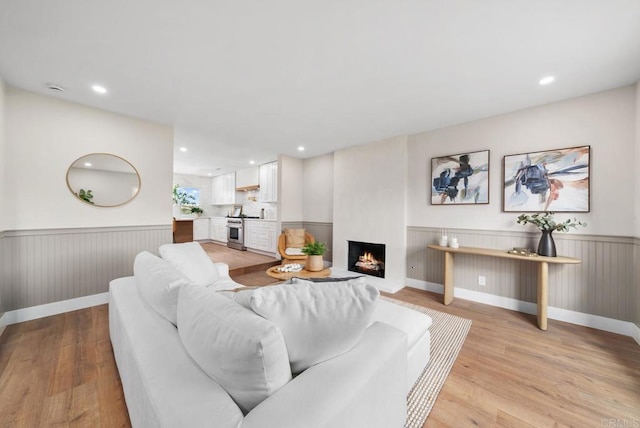 living room featuring light hardwood / wood-style flooring