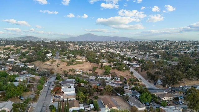 aerial view with a mountain view