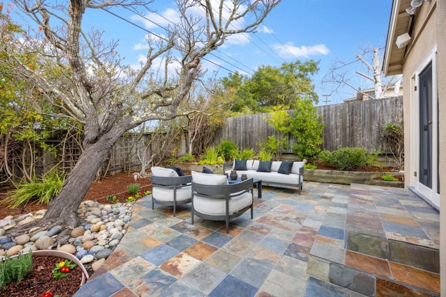 view of patio with an outdoor living space