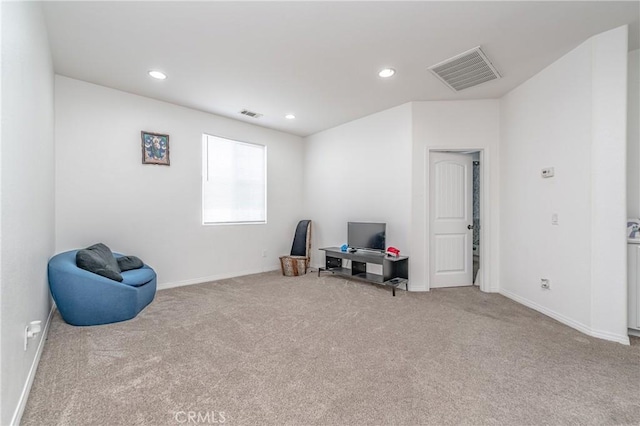 interior space with light colored carpet