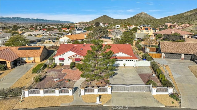 aerial view featuring a mountain view