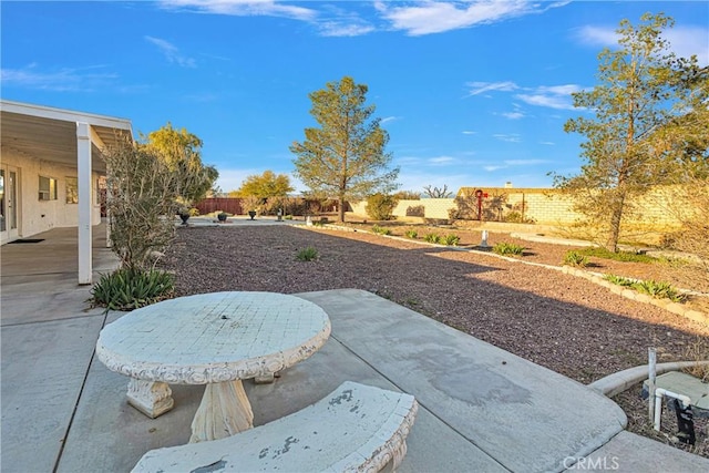 view of yard featuring a patio